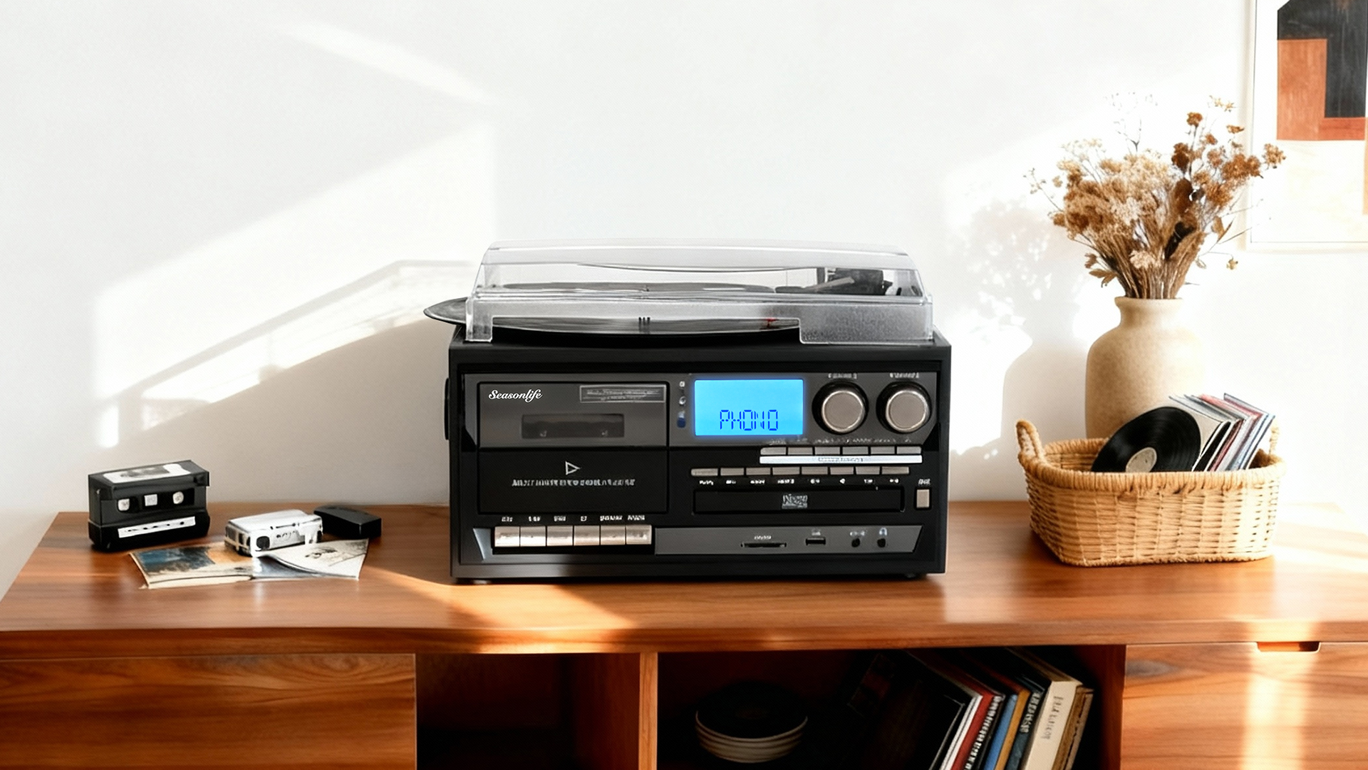 Amazon.com: Seasonlife® Vinyl Record Player 10 in 1 Vintage